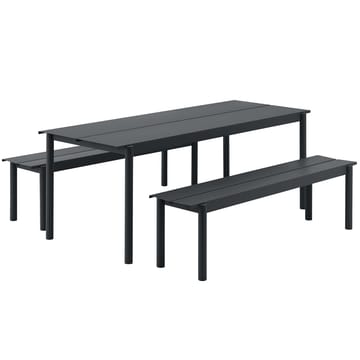 Linear steel bench bänk 170x34 cm - Black - Muuto