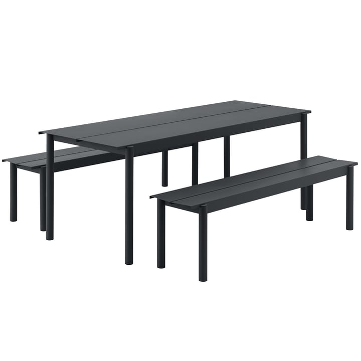 Linear steel bench bänk 170x34 cm - Black - Muuto