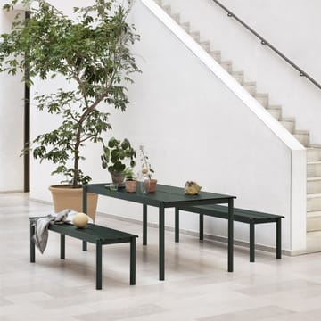 Linear steel bench bänk 170x34 cm - Dark green - Muuto