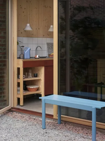 Linear steel bench bänk 170x34 cm - Pale blue - Muuto