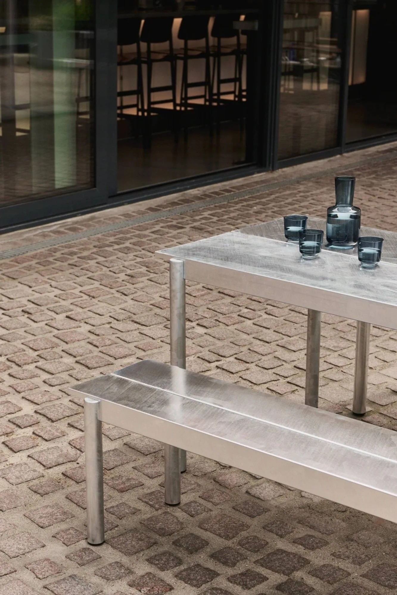 Linear steel bench bänk 170x34 cm, Warm galvanized steel Muuto