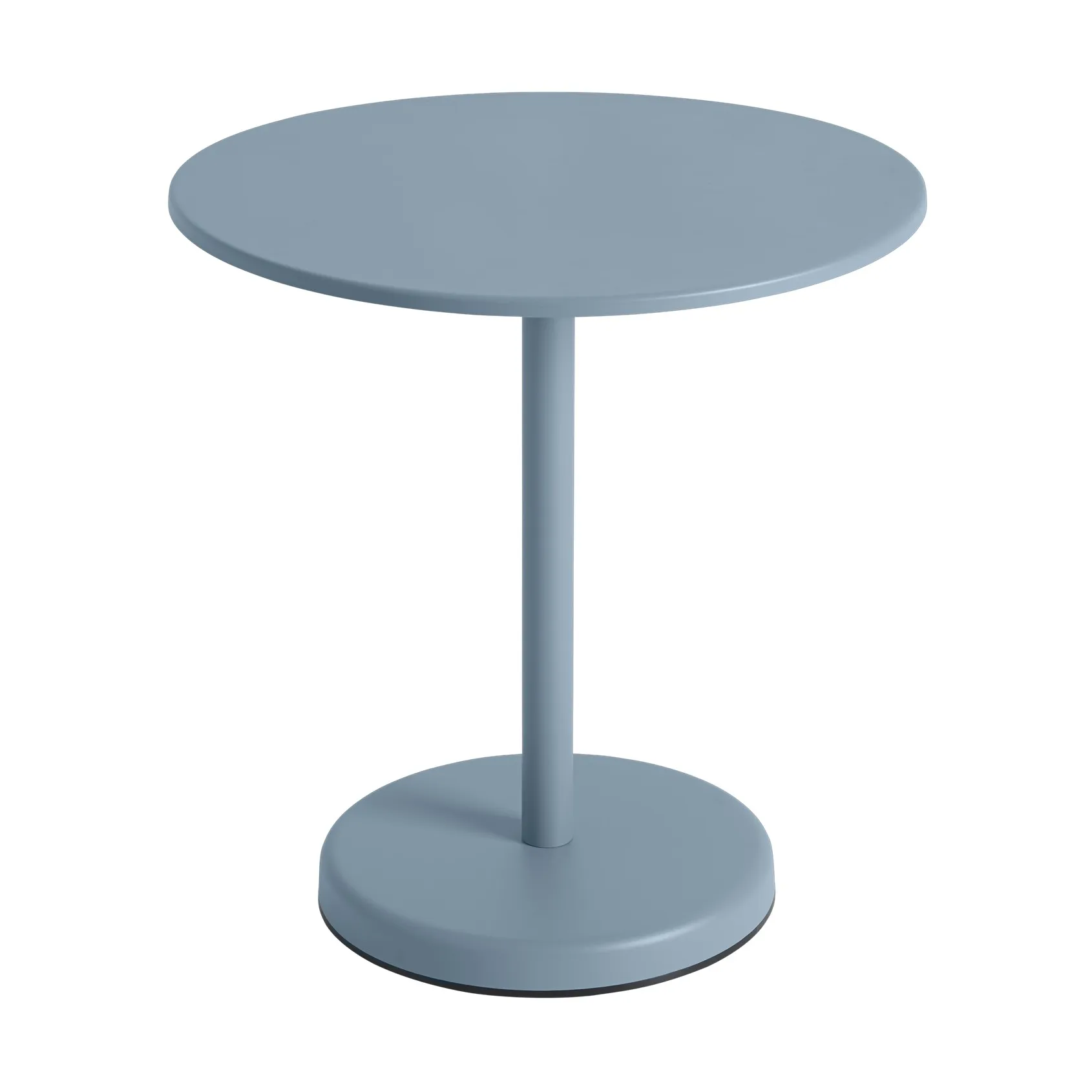 Linear steel café table V2 bord Ø70 cm Pale blue Muuto