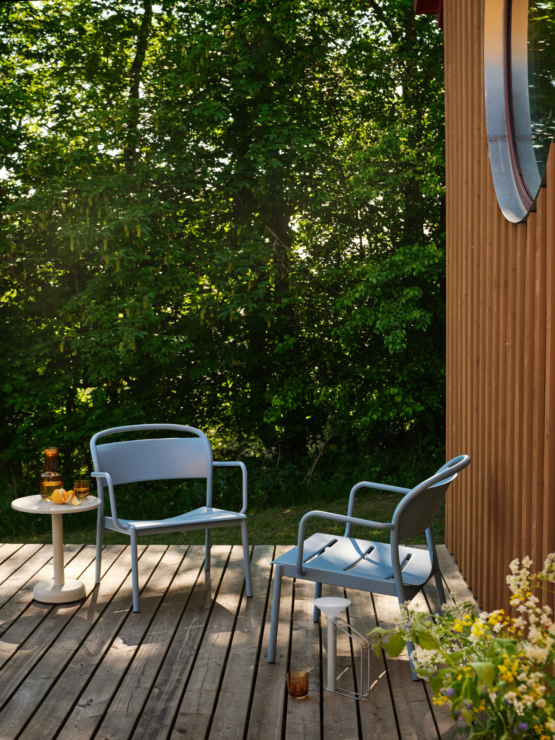 Linear Steel loungefåtölj, Pale blue Muuto