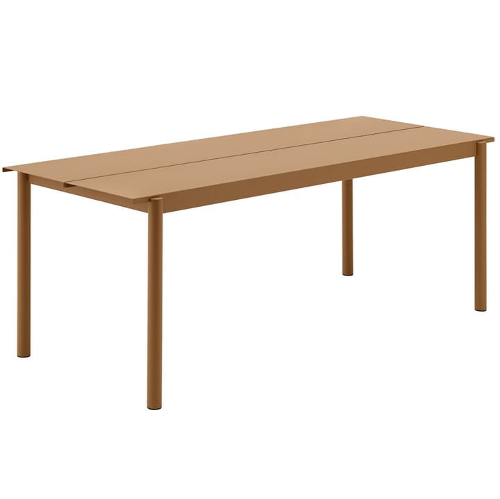 Linear steel table bord 200x75 cm - Burnt orange - Muuto