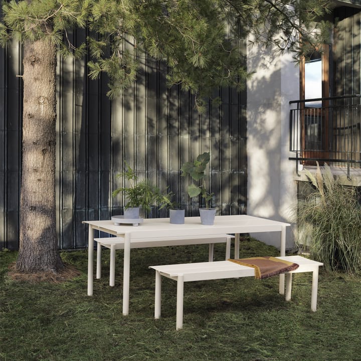 Linear steel table bord 200x75 cm - White - Muuto