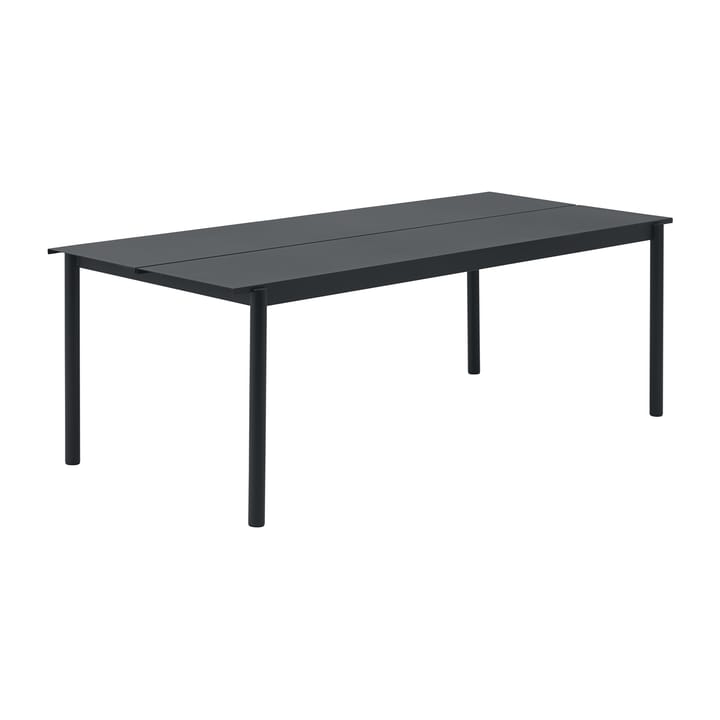 Linear steel table bord 220x90 cm - Black (RAL 7021) - Muuto