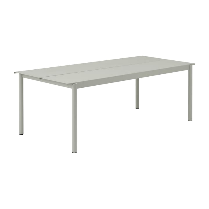 Linear steel table bord 220x90 cm - Grey (RAL 7044) - Muuto