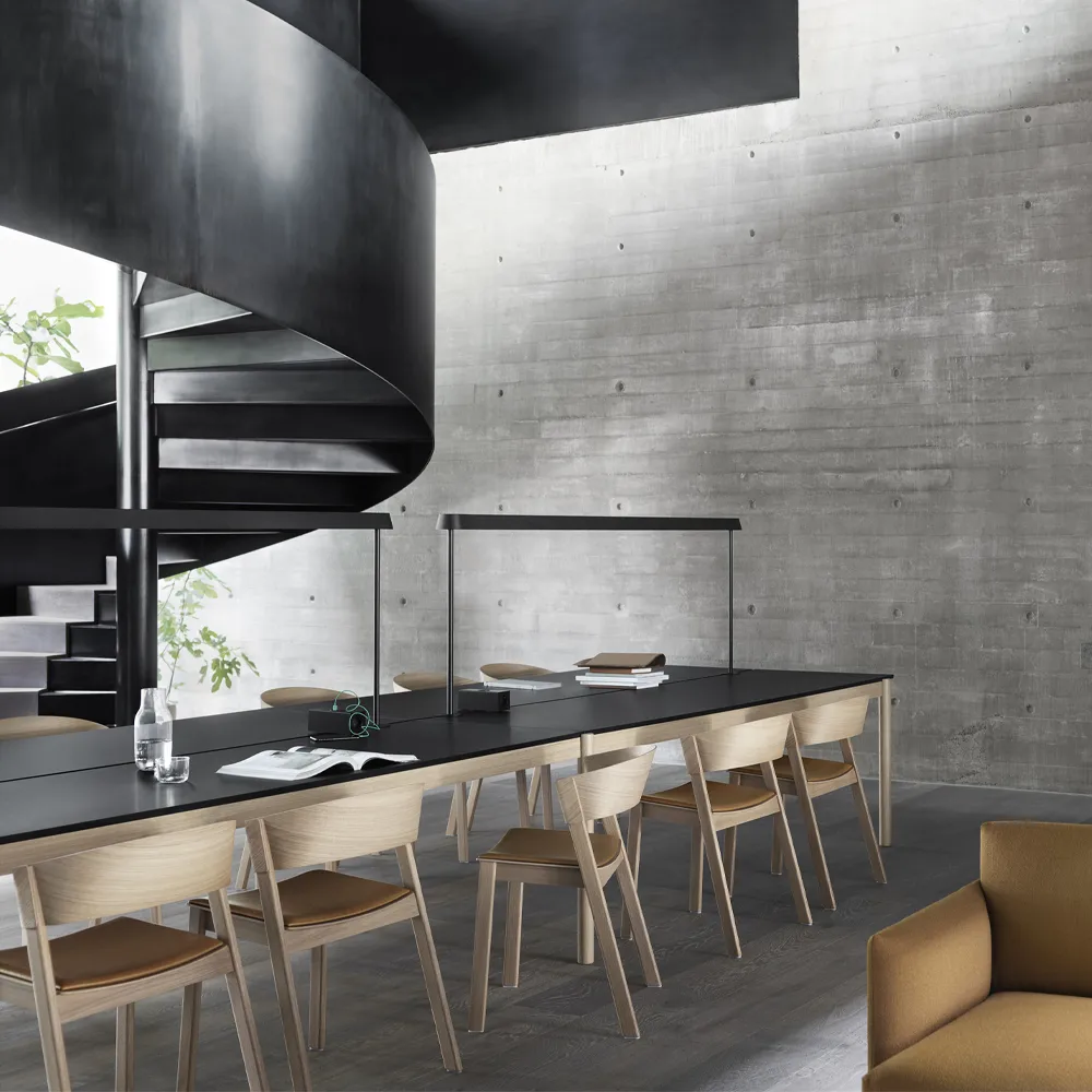 Linear System End Module bord, Black-Oak 240x142 cm Muuto