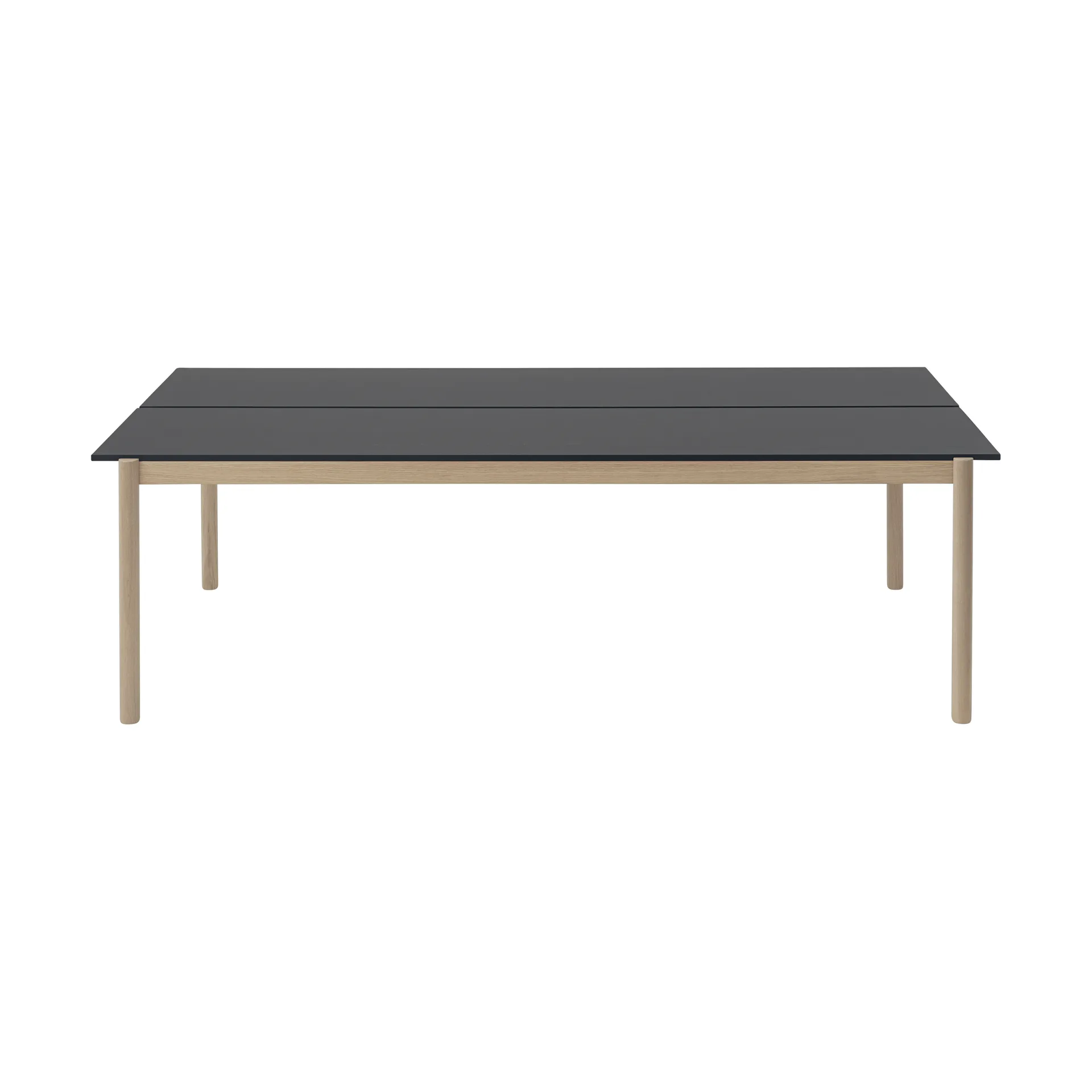 Linear System matbord 110x240 cm, Black nanolaminate-black-oak Muuto