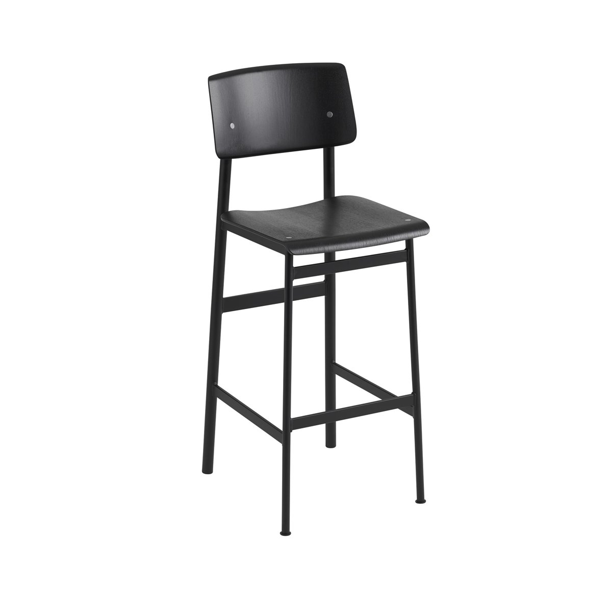 Muuto Loft barstol black, hög, svart stålstativ | Skandinavisk Design | Barstolar | Svart