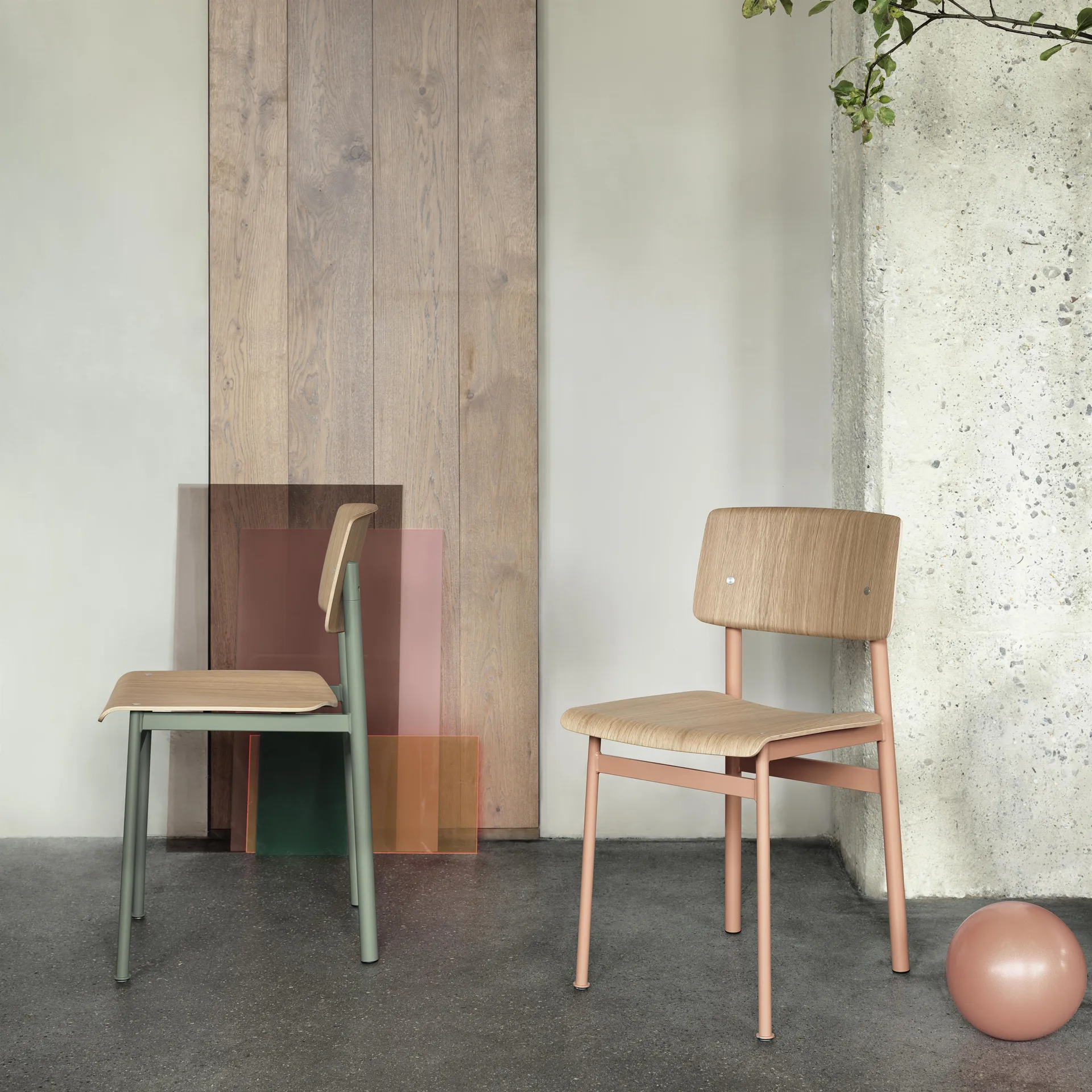 Loft Chair stol, Oak-Dusty green Muuto