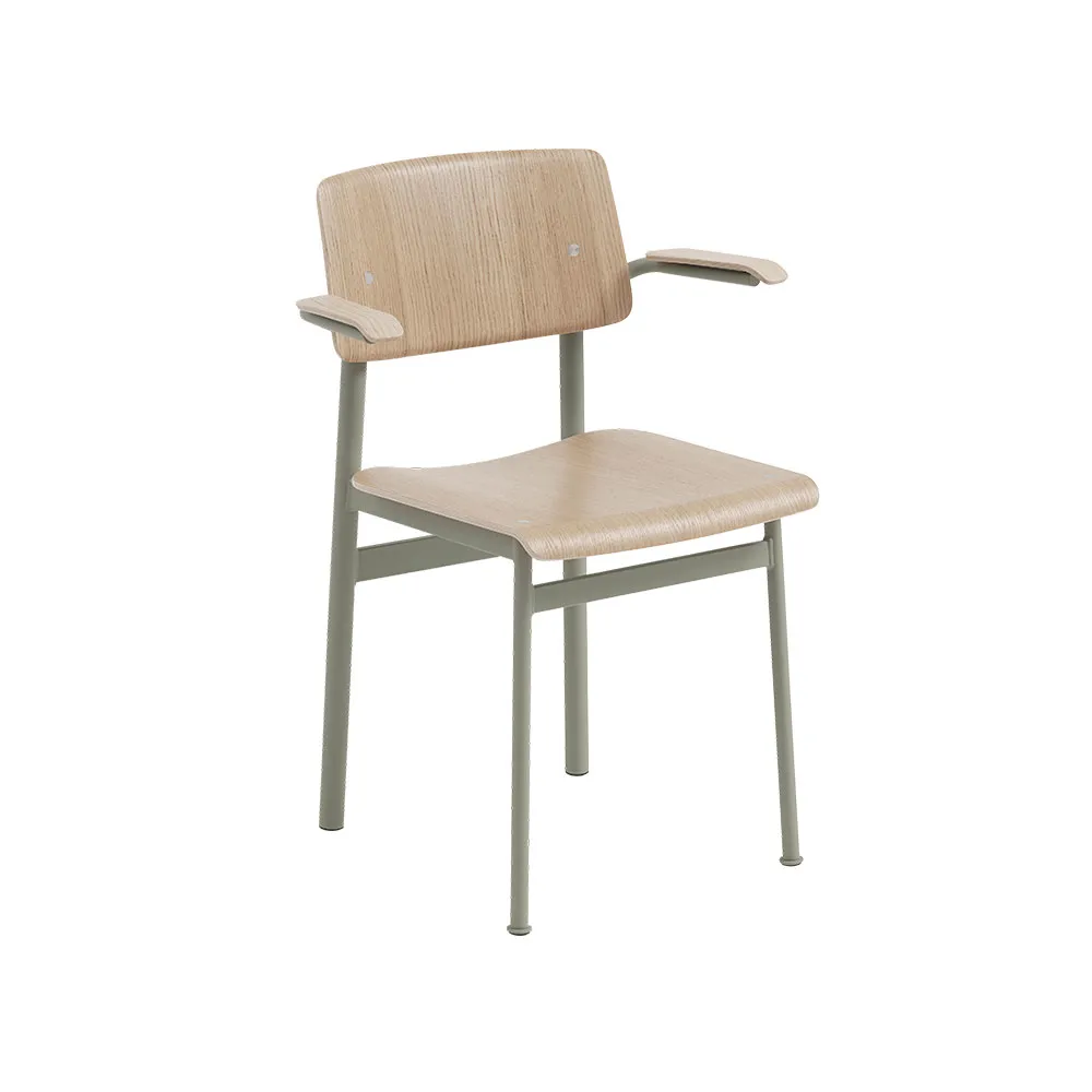 Muuto Loft karmstol med armstöd Oak-Dusty green