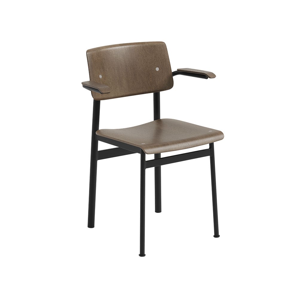 Muuto Loft karmstol med armstöd Stained dark brown-Black