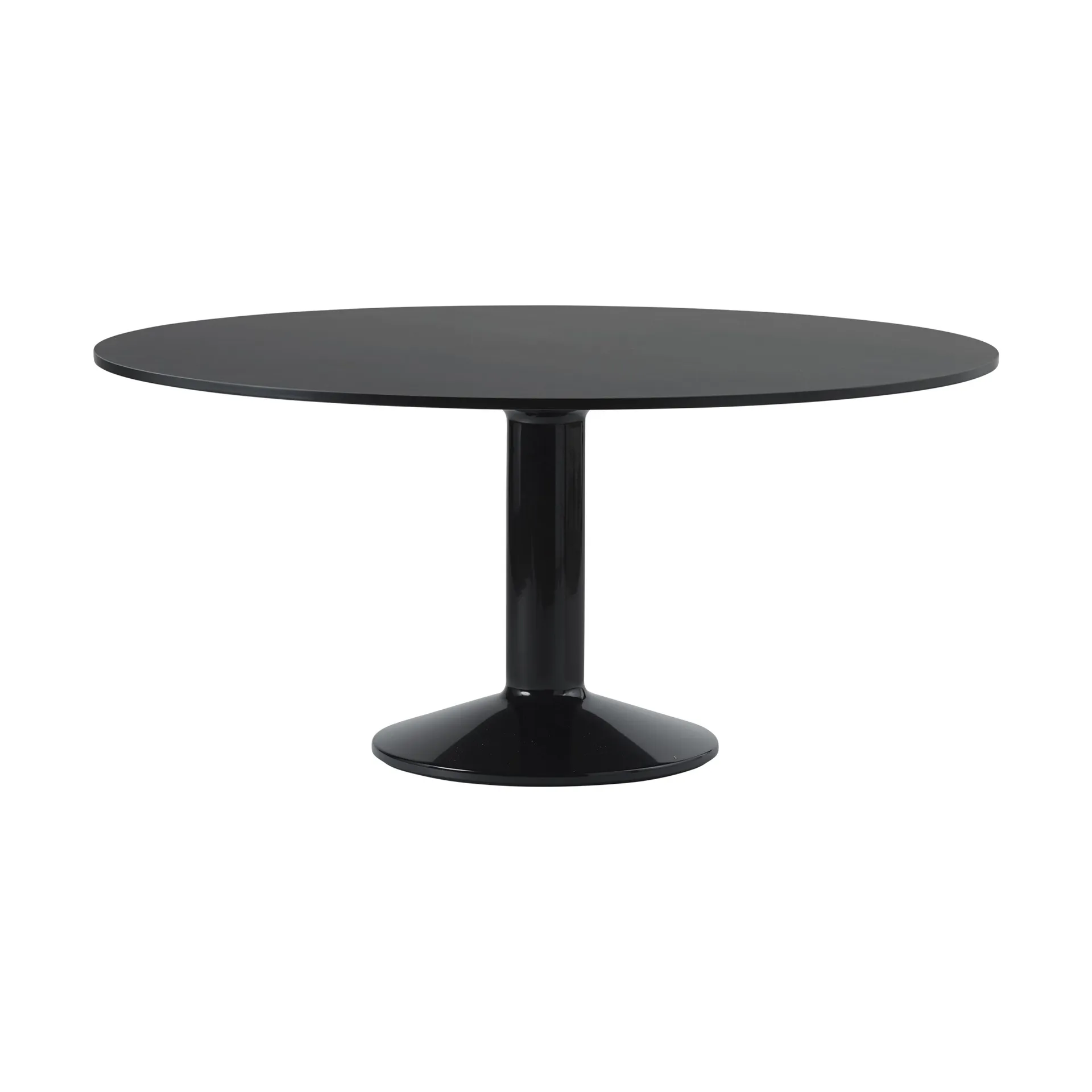 Midst pelarbord Ø160 cm, Black Linoleum-Black Muuto