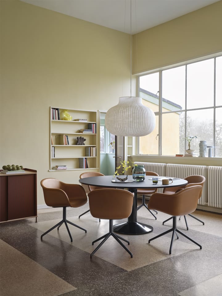 Midst pelarbord Ø160 cm, Black Linoleum-Black Muuto