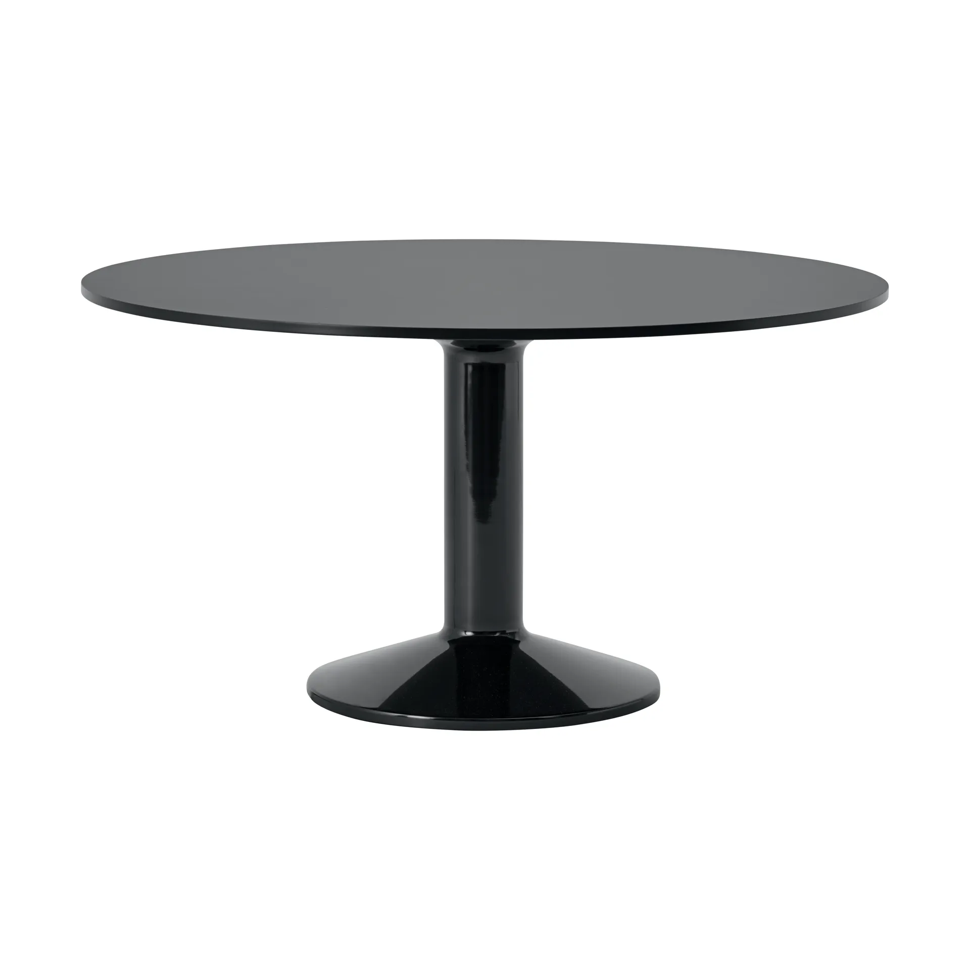 Midst pelarbord, Black linoleum-black, Ø140 cm Muuto