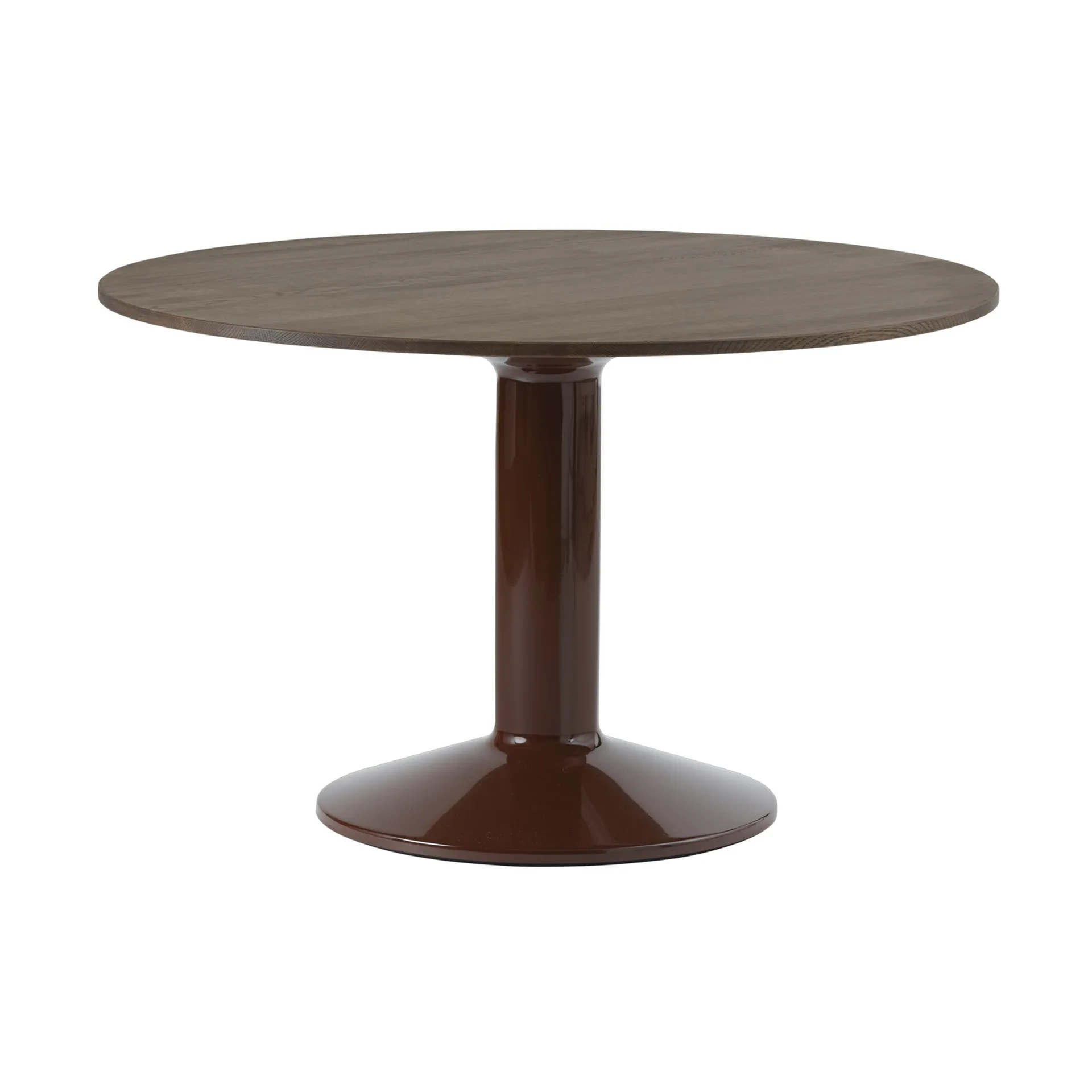 Midst pelarbord, Dark oiled oak-dark red, Ø120 cm Muuto