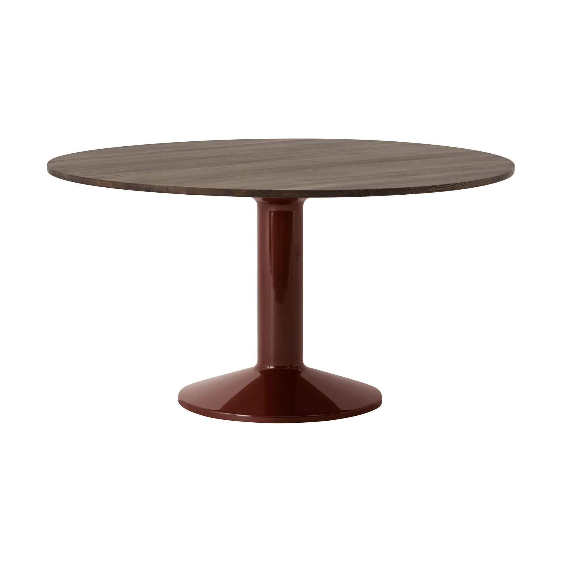 Midst pelarbord, Dark oiled oak-dark red, Ø140 cm Muuto
