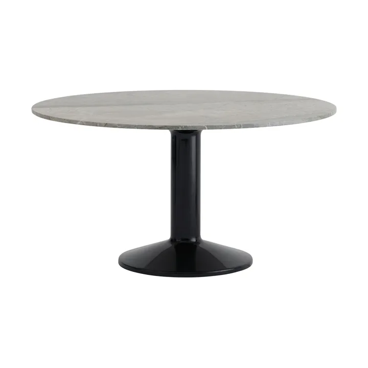 Midst pelarbord - Grey marble-black, Ø140 cm - Muuto