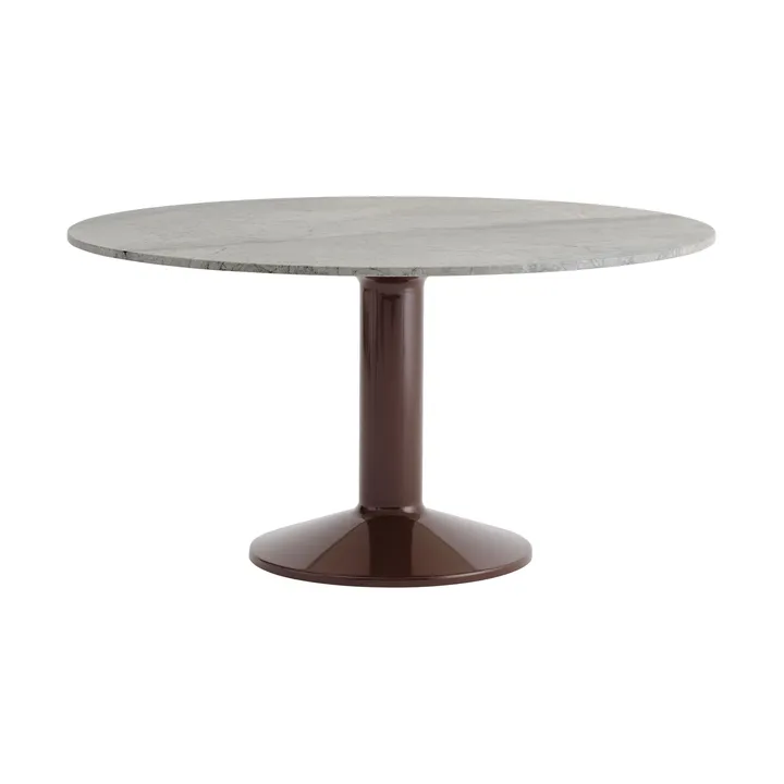 Midst pelarbord - Grey marble-dark red, Ø140 cm - Muuto