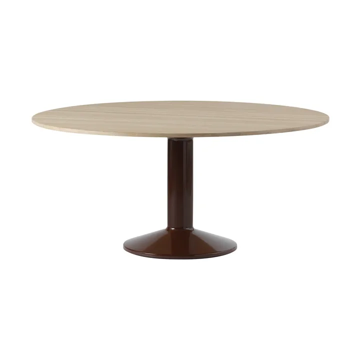 Midst pelarbord - Oiled oak-dark red, Ø160 cm - Muuto
