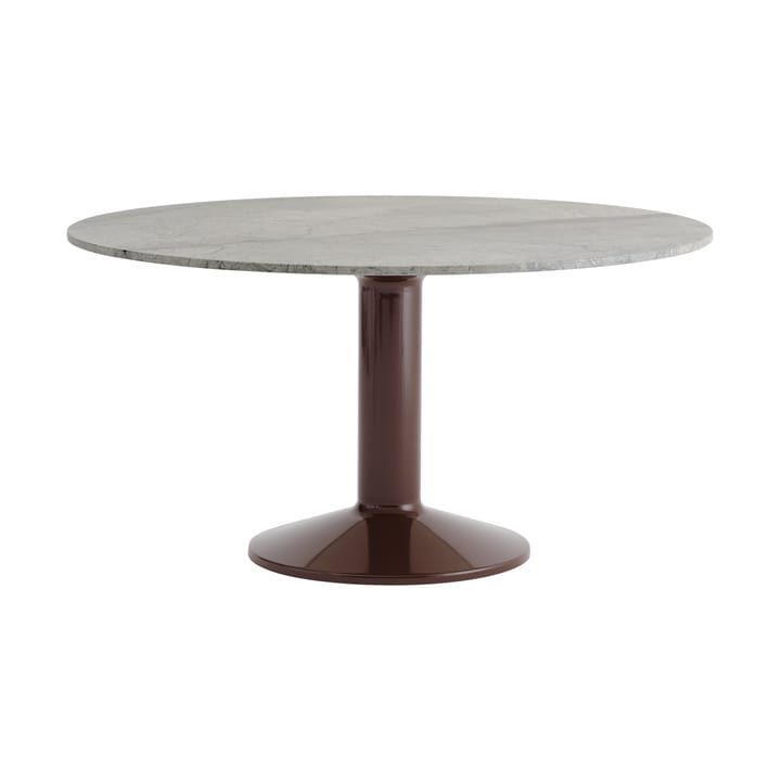 Midst soffbord - Grey marble-dark red, Ø140 cm - Muuto