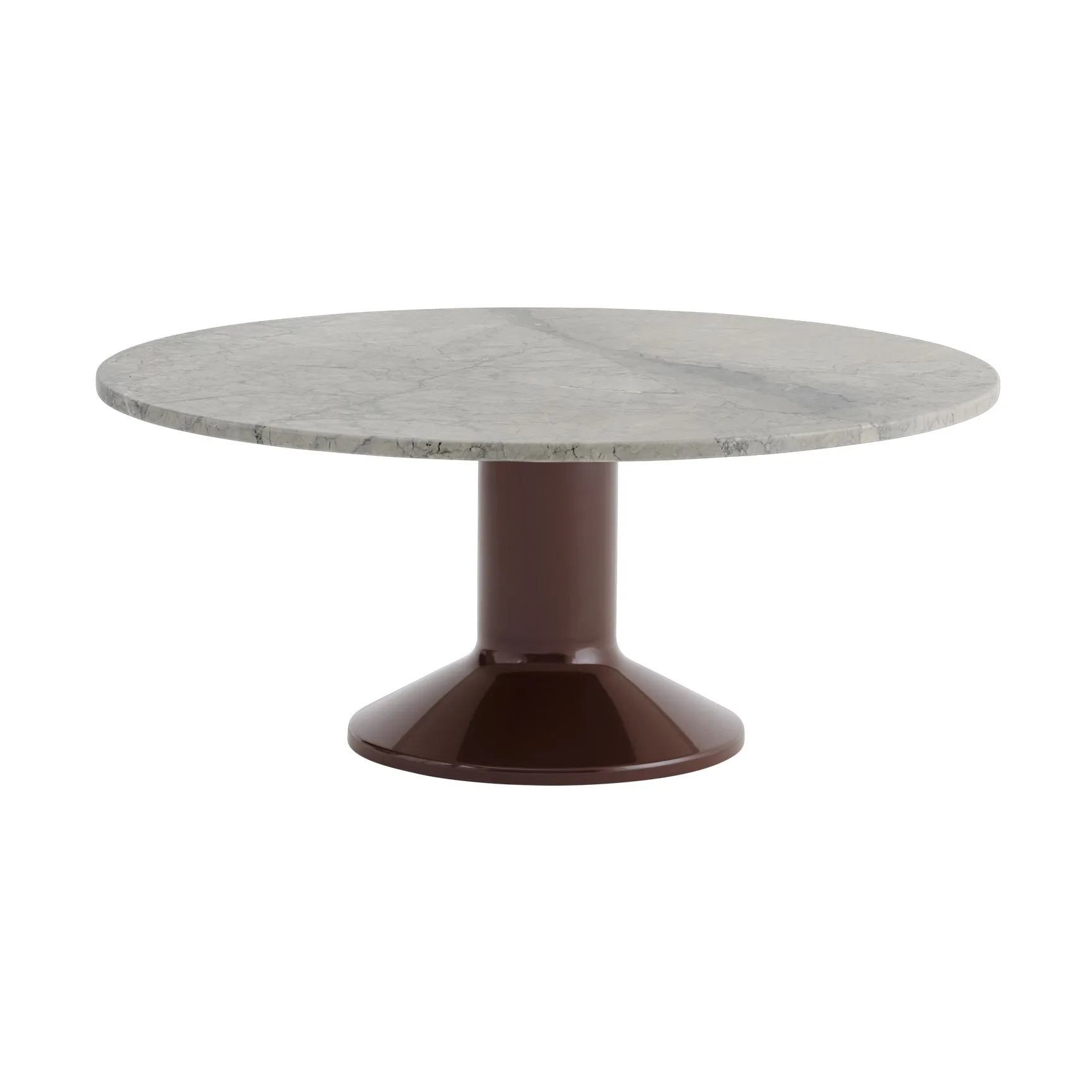 Midst soffbord, Grey marble-dark red, Ø90 cm Muuto
