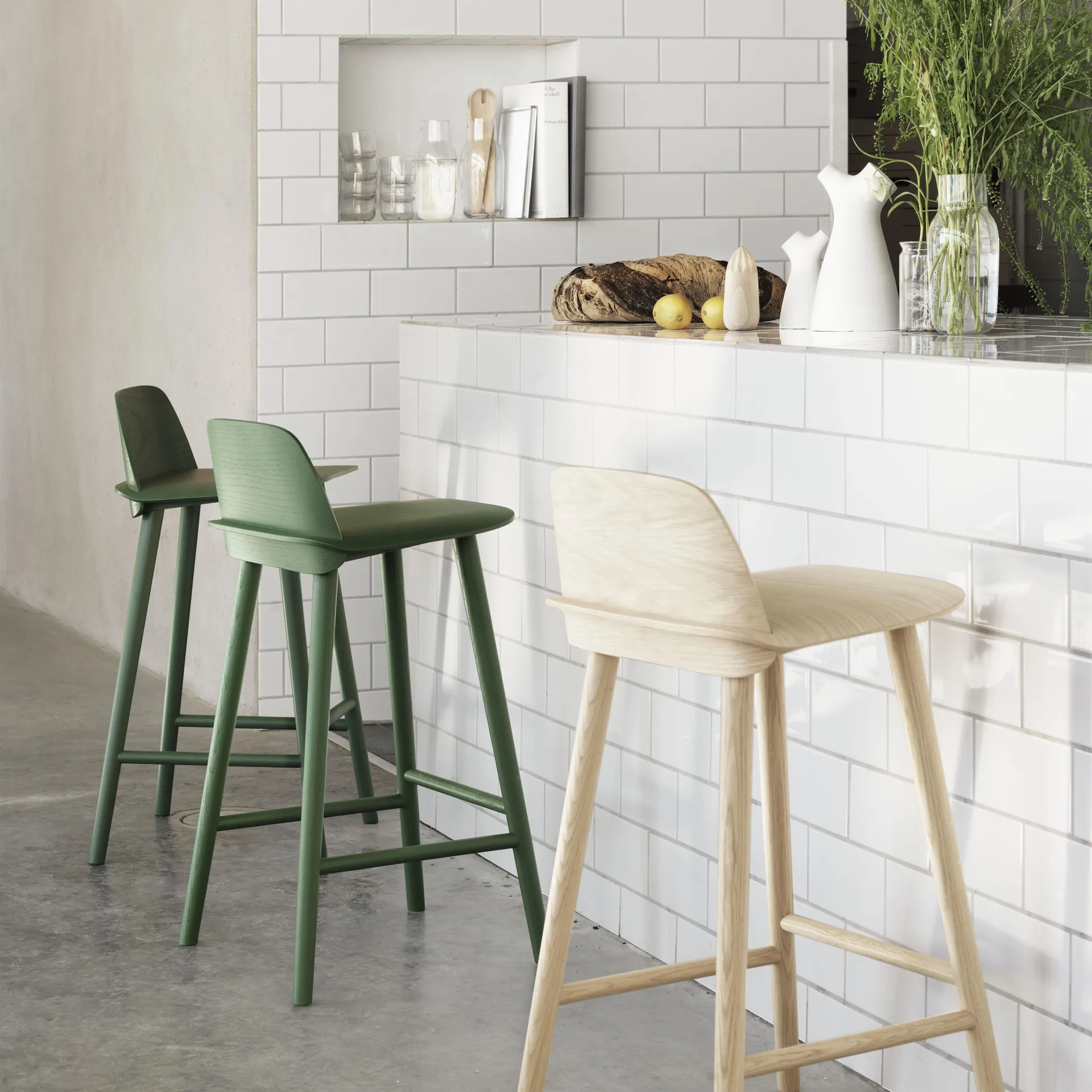 Nerd barstol 75 cm, Green Muuto