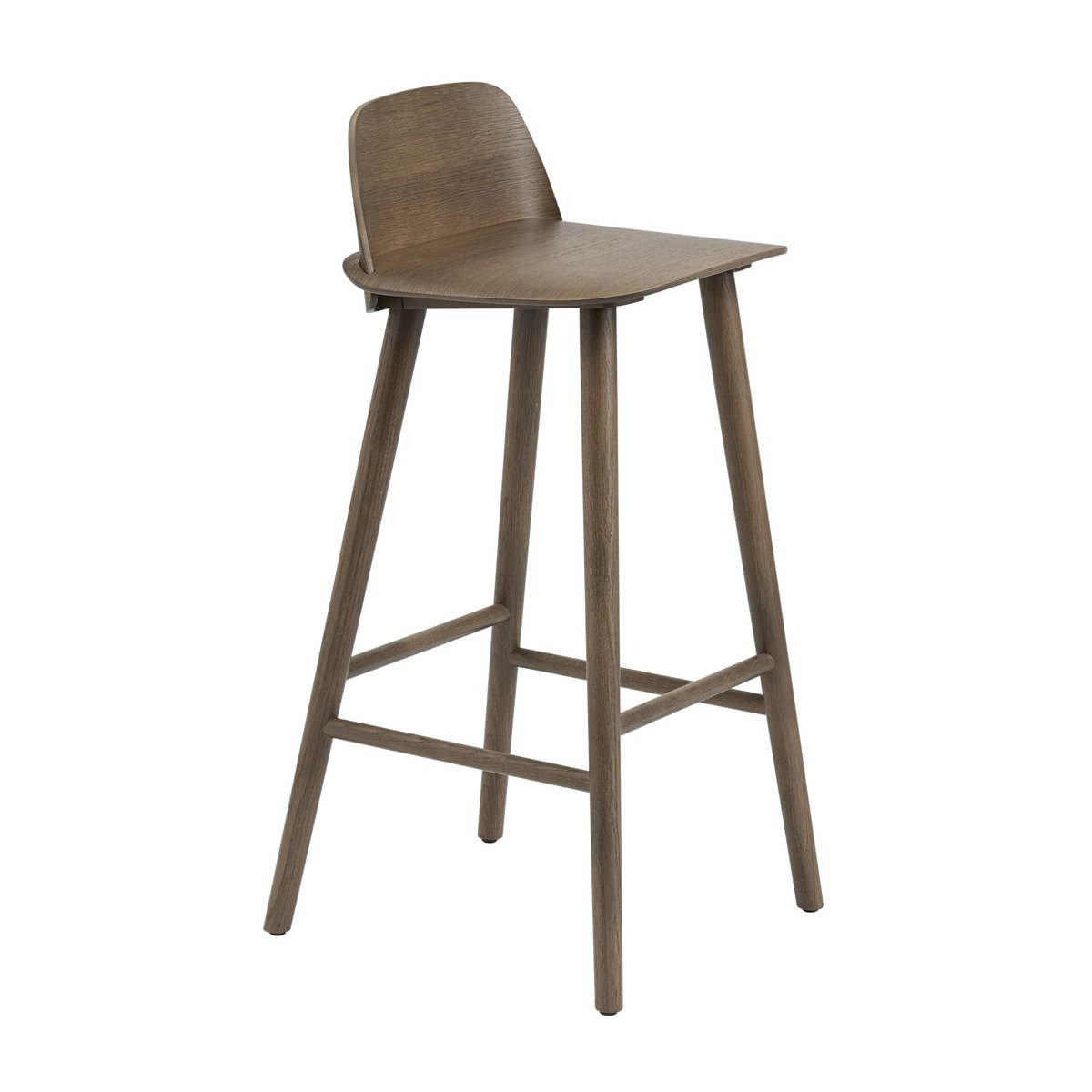 Muuto Nerd barstol 75 cm Stained dark brown | Skandinavisk Design | Barstolar | Brun