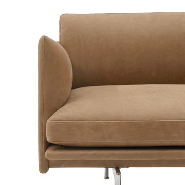 Outline 3,5-sits soffa polished alu - Grace leather Camel - Muuto