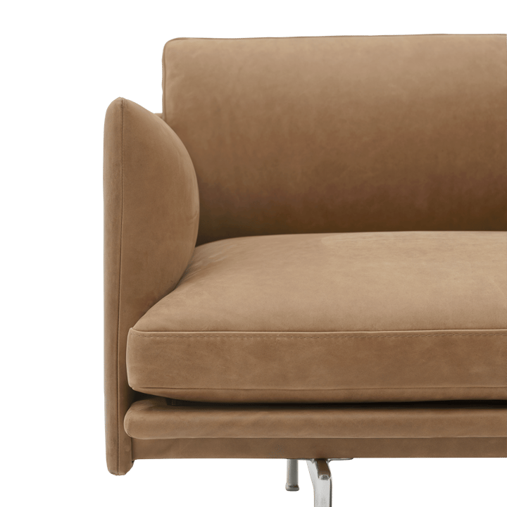 Outline 3,5-sits soffa polished alu - Grace leather Camel - Muuto