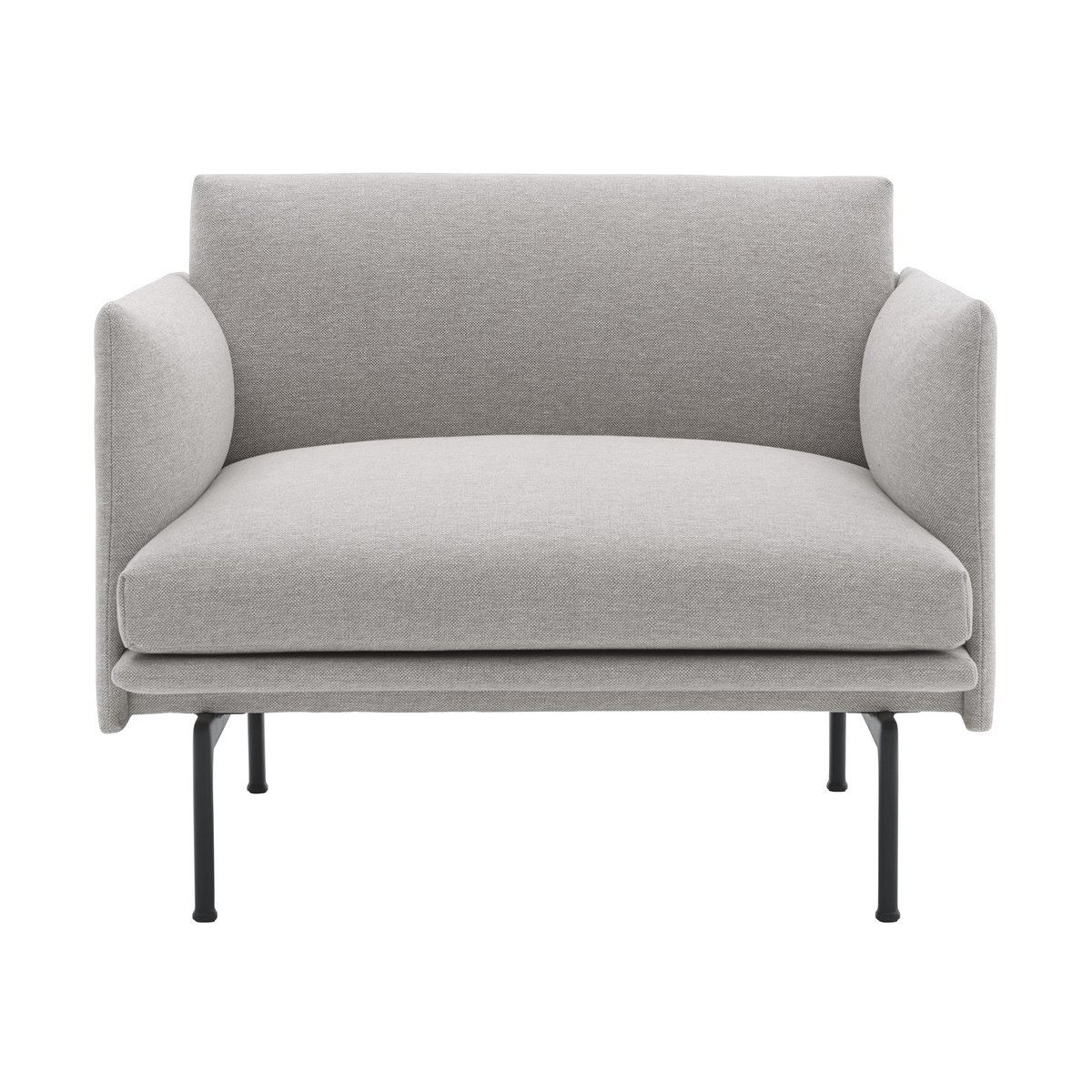 Muuto Outline chair fåtölj tyg Clay 12-Black | Skandinavisk Design | Fåtöljer & Fotpallar | Grå