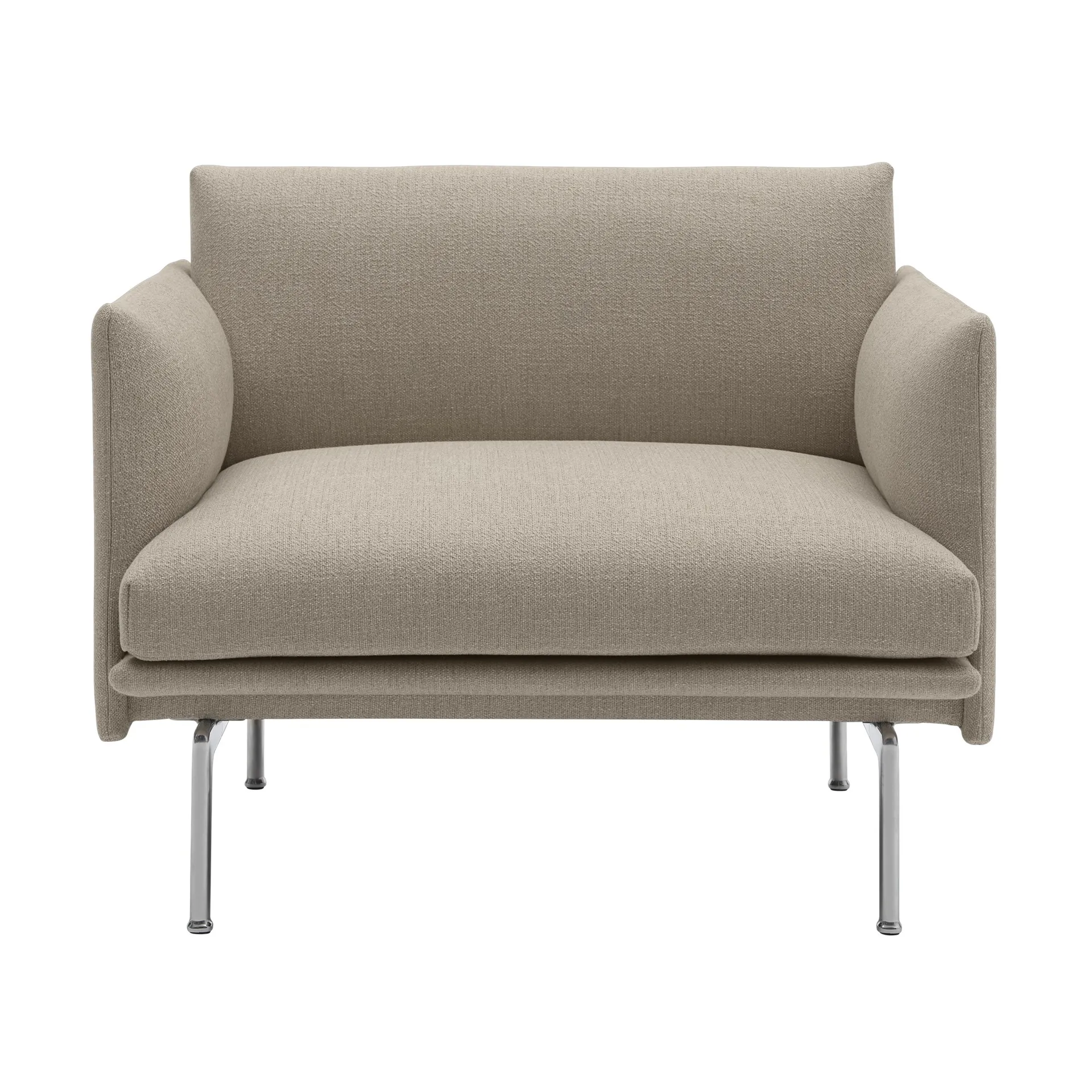 Outline chair fåtölj tyg, Ecriture 240-Polished Aluminum Muuto