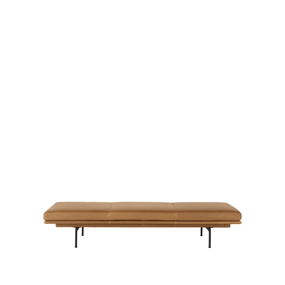 Muuto Outline dagbädd Refine leather cognac-Black | Skandinavisk Design | Dagbäddar | Brun
