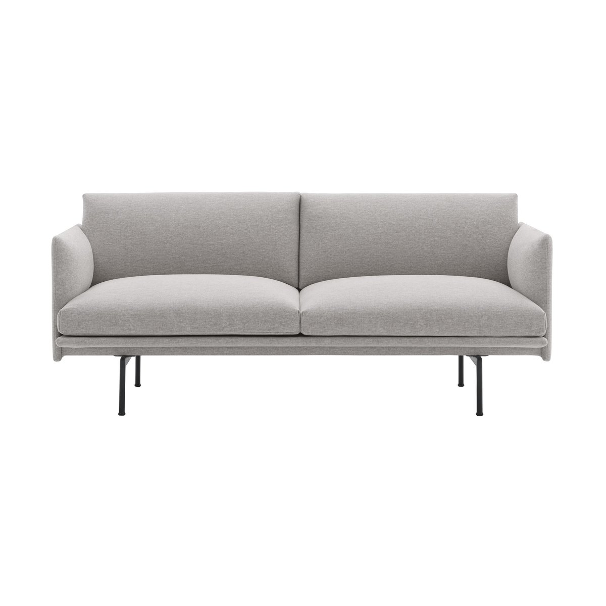 Muuto Outline soffa 2-sits Clay 12-Black | Skandinavisk Design | Soffor | Grå