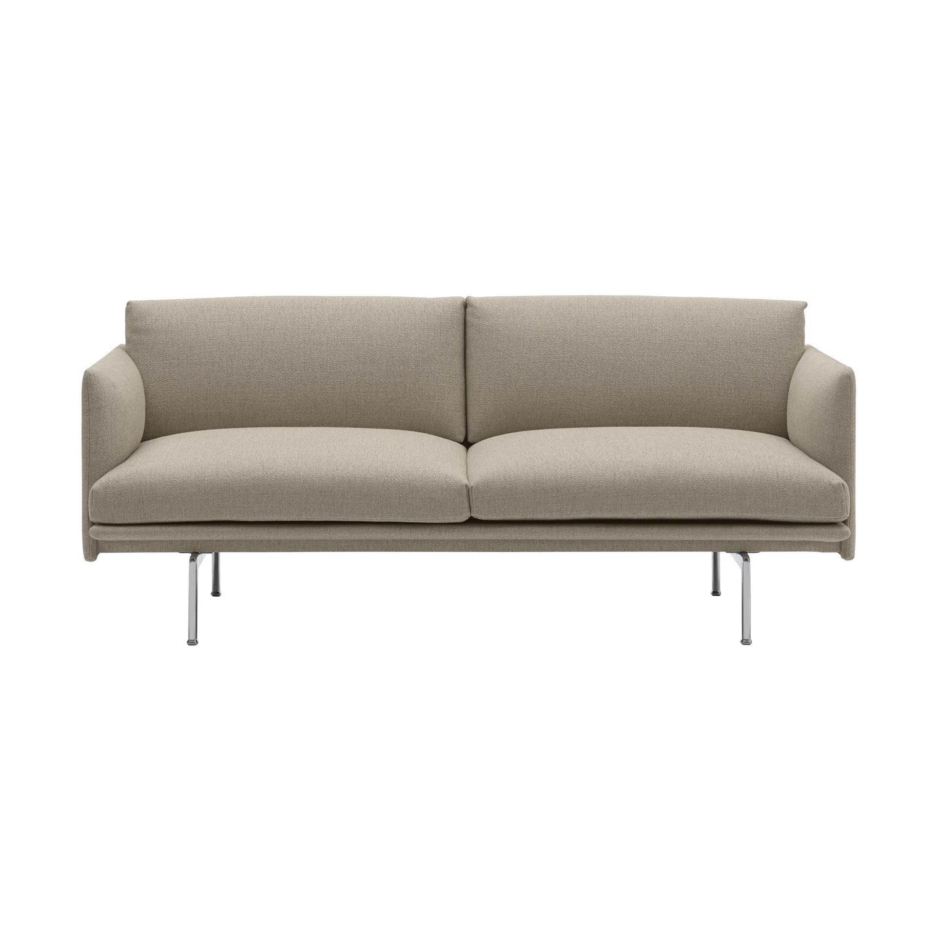Outline soffa 2-sits, Ecriture 240-Polished Aluminum Muuto
