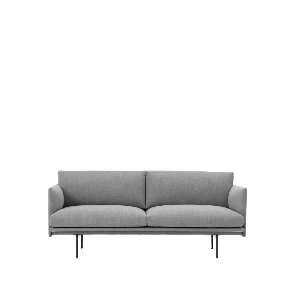 Outline soffa 2-sits, Fiord 151 grey-Black Muuto