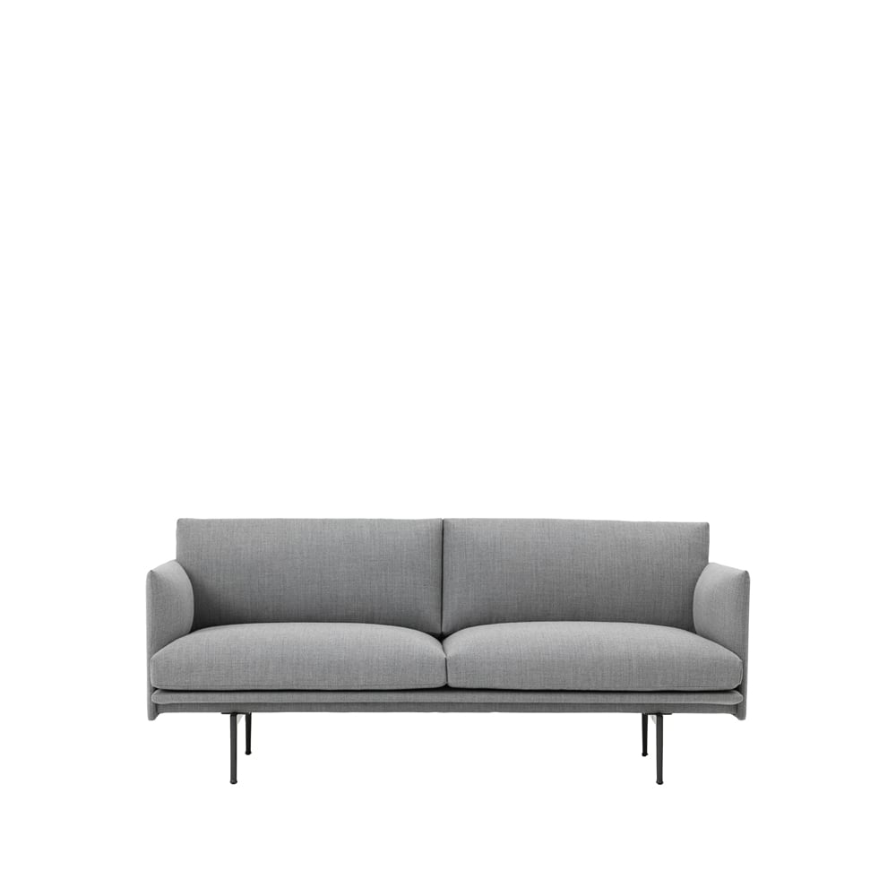 Muuto Outline soffa 2-sits Fiord 151 grey-Black | Skandinavisk Design | Soffor | Grå
