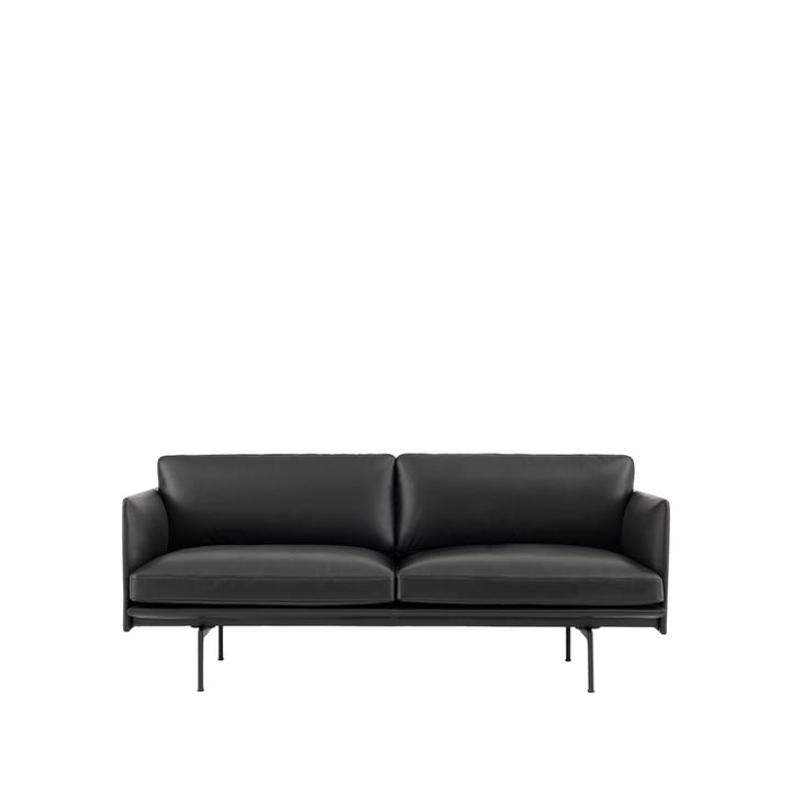 Outline soffa 2-sits - Refine leather black-Black - Muuto
