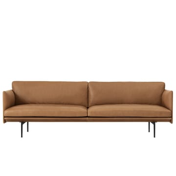 Outline soffa 3-sits läder - Cognac-svarta ben - Muuto