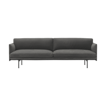 Outline soffa 3-sits läder - Grace leather Camel-svarta ben - Muuto