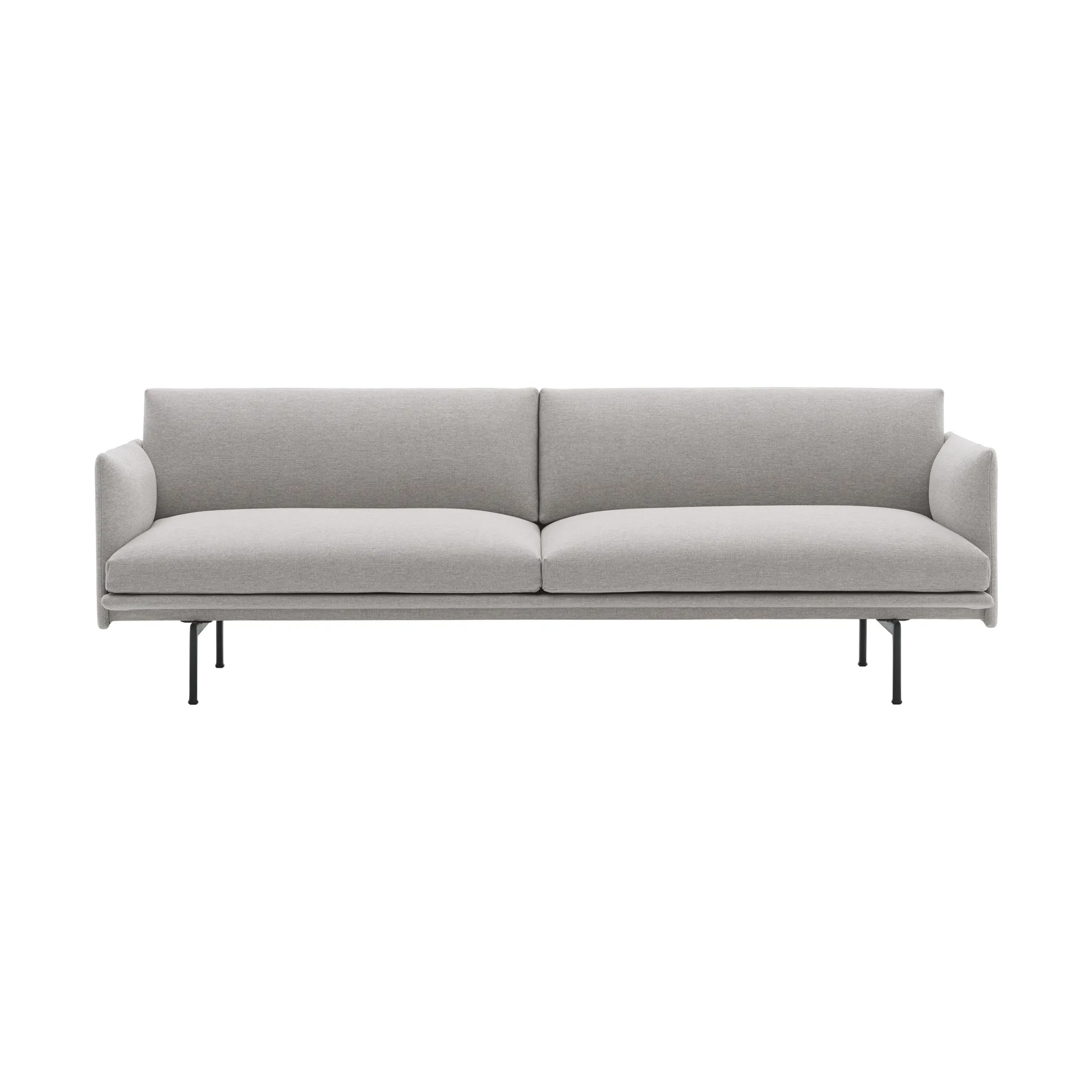 Outline soffa 3-sits tyg, Clay 12-Black Muuto