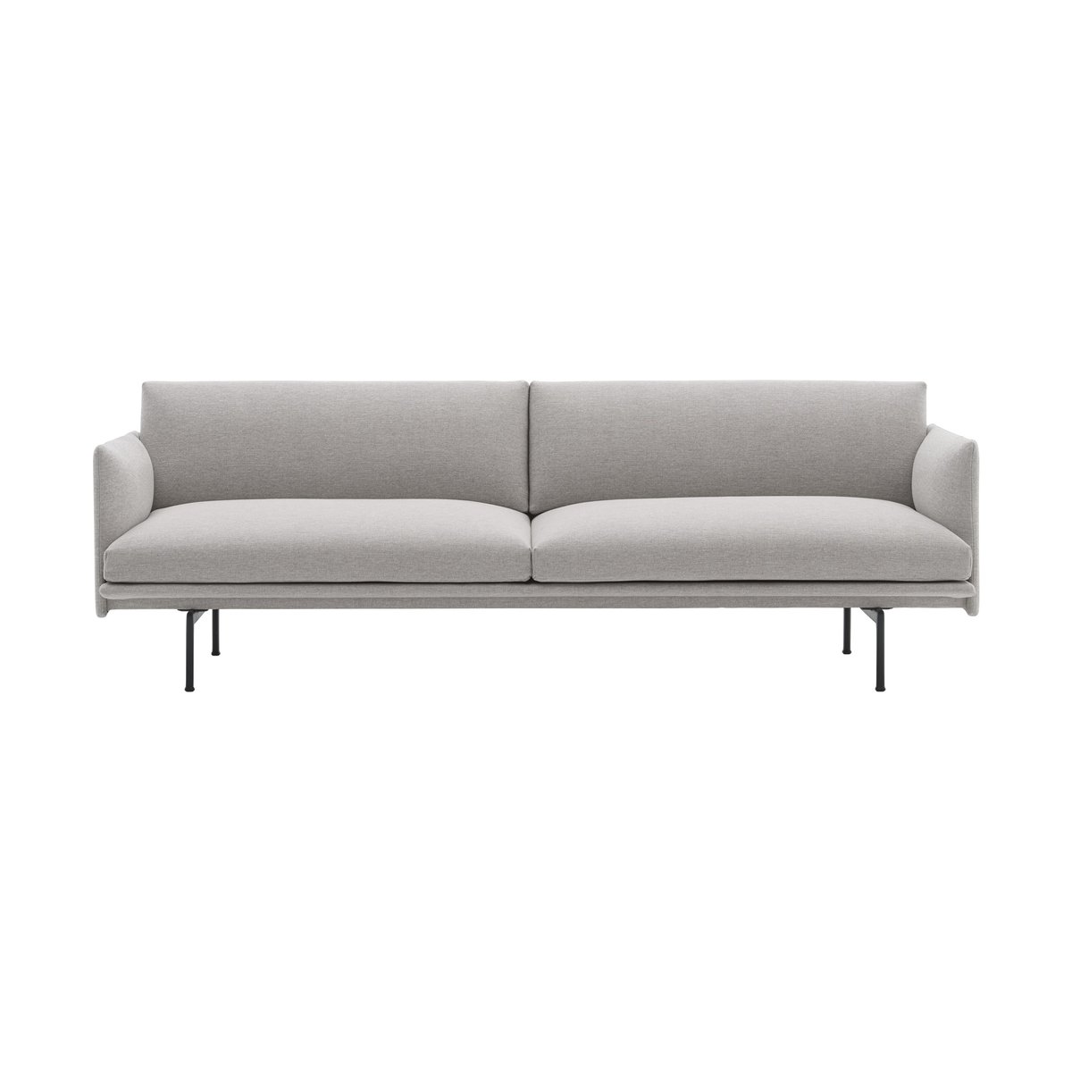 Muuto Outline soffa 3-sits tyg Clay 12-Black | Skandinavisk Design | Soffor | Grå