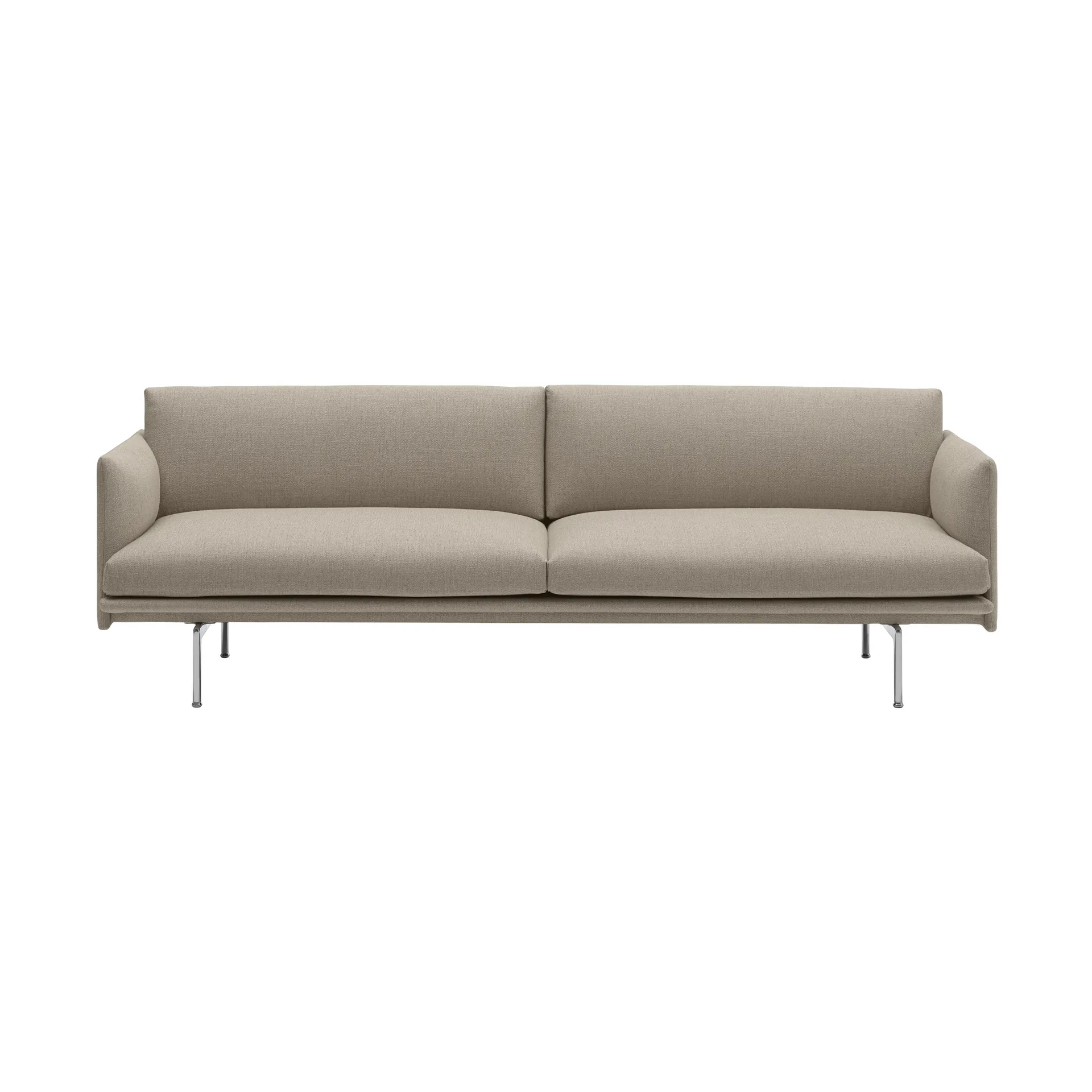 Outline soffa 3-sits tyg, Ecriture 240-Polished Aluminum Muuto