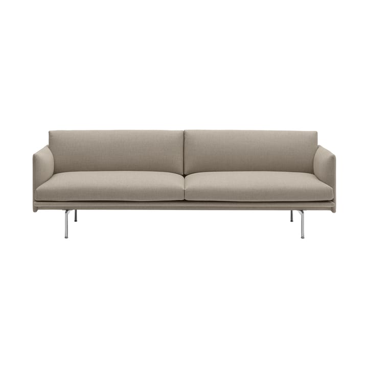 Outline soffa 3-sits tyg - Ecriture 240-Polished Aluminum - Muuto