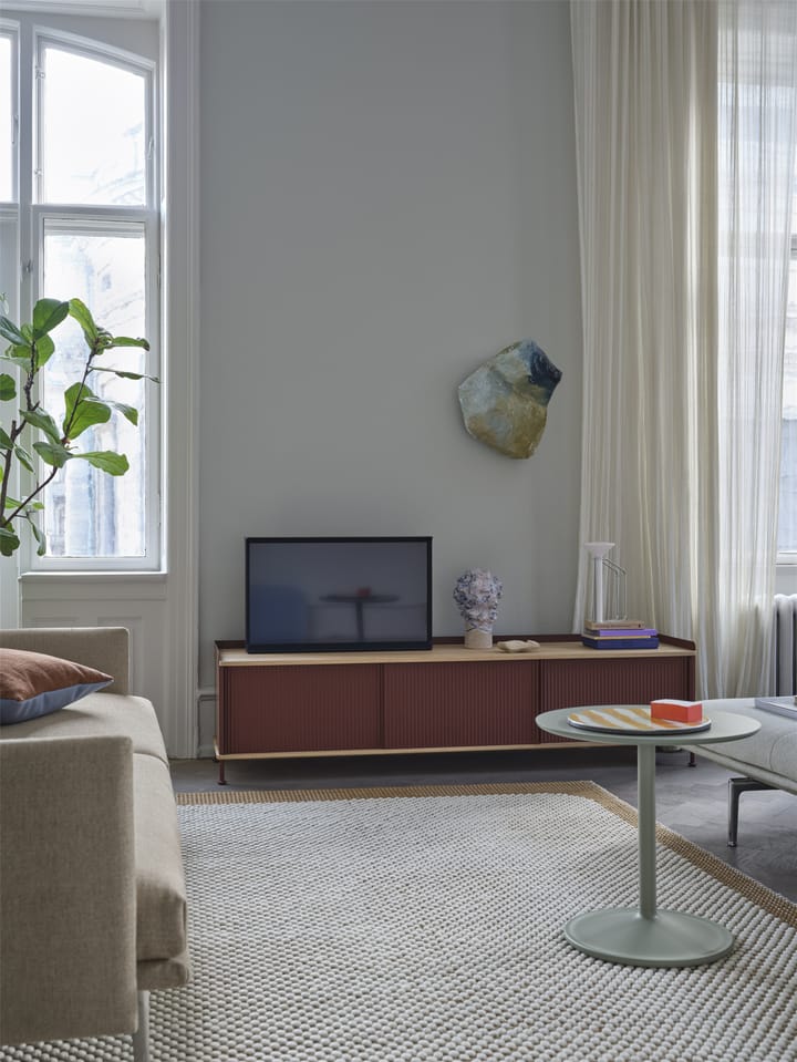 Outline soffa 3-sits tyg, Ecriture 240-Polished Aluminum Muuto