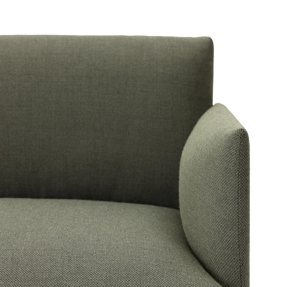 Outline soffa 3-sits tyg, tyg fiord 151 grey, svarta ben Muuto