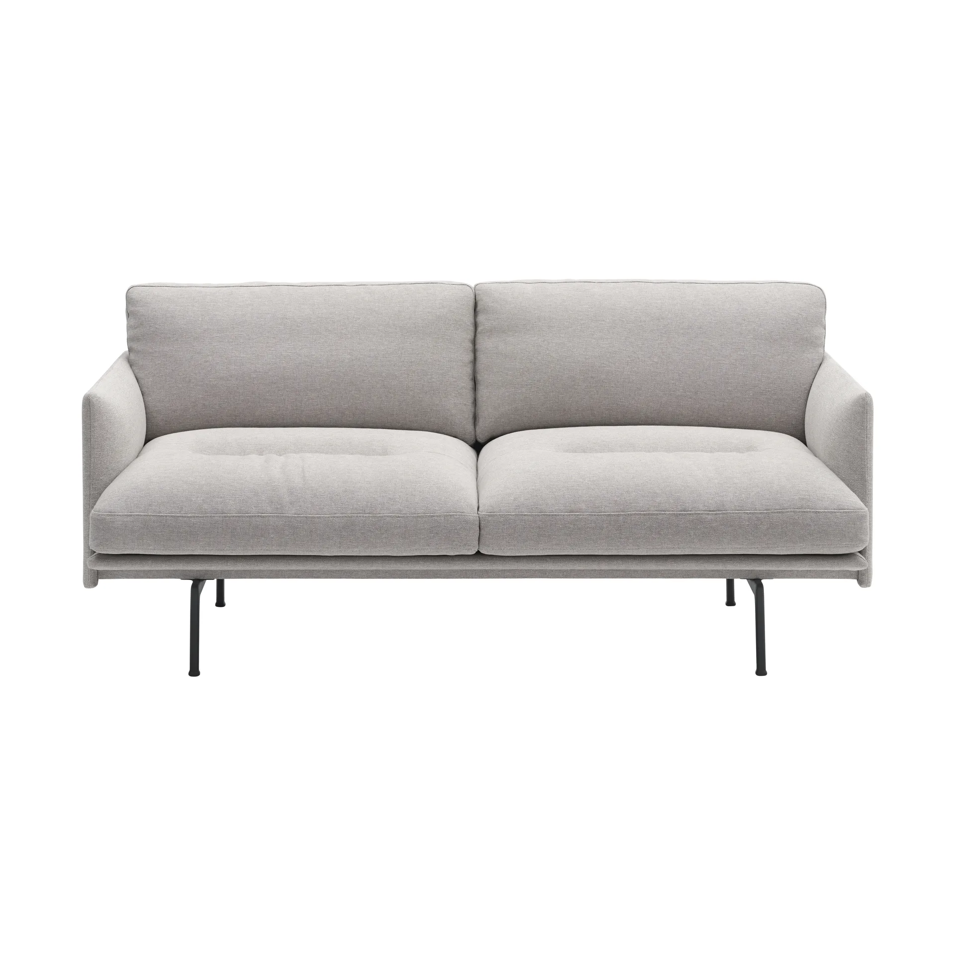 Outline Soft soffa, Clay 12-svarta ben, 2-sits Muuto