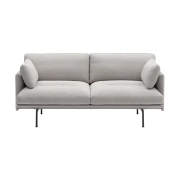 Outline Soft soffa - Clay 12-svarta ben, 2-sits - Muuto