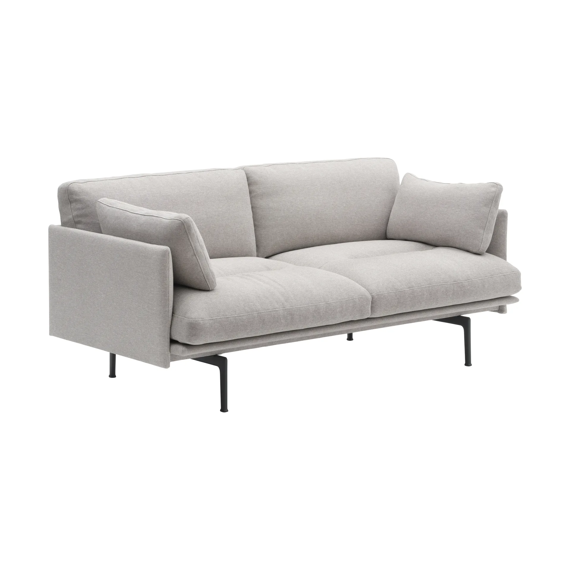 Outline Soft soffa, Clay 12-svarta ben, 2-sits Muuto